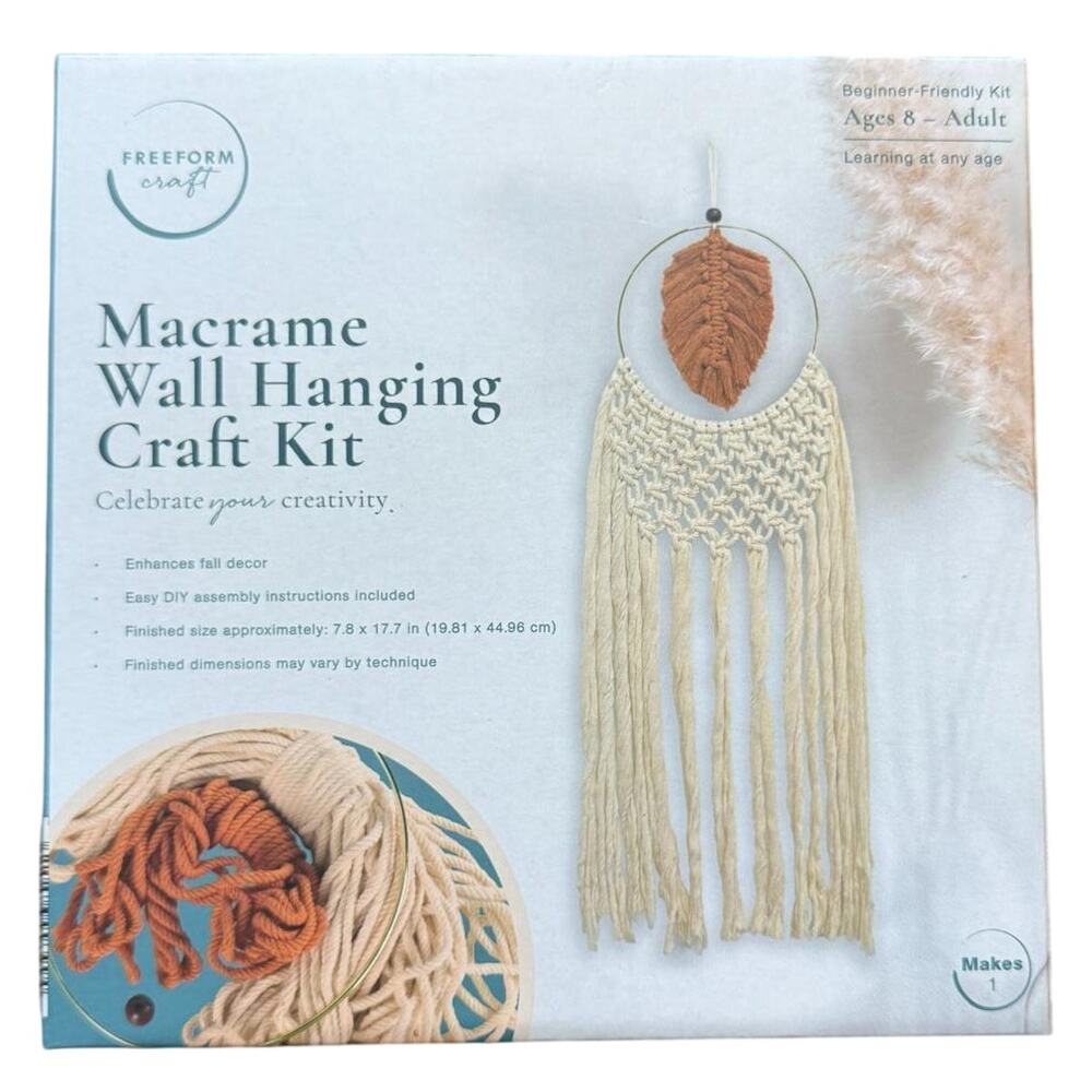 Macrame Wall Hanging Craft Kit DIY Boho Home Decor New in Box